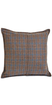 Blue and Brown Plaid Throw Pillow