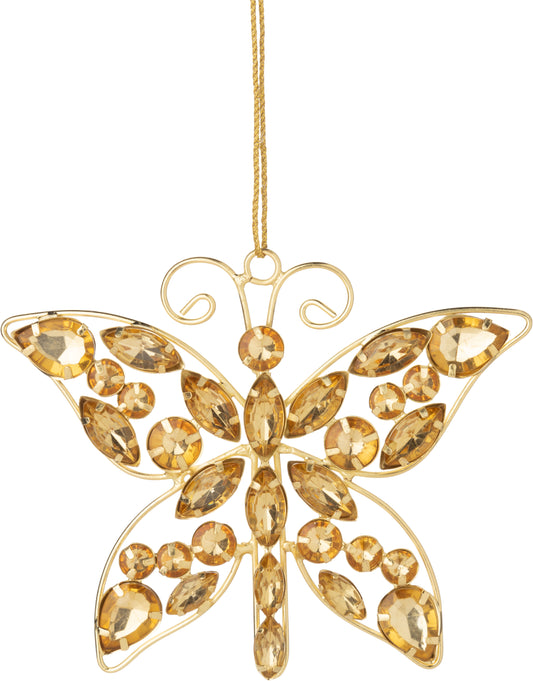 Gold Acrylic Jewel Butterly Ornament