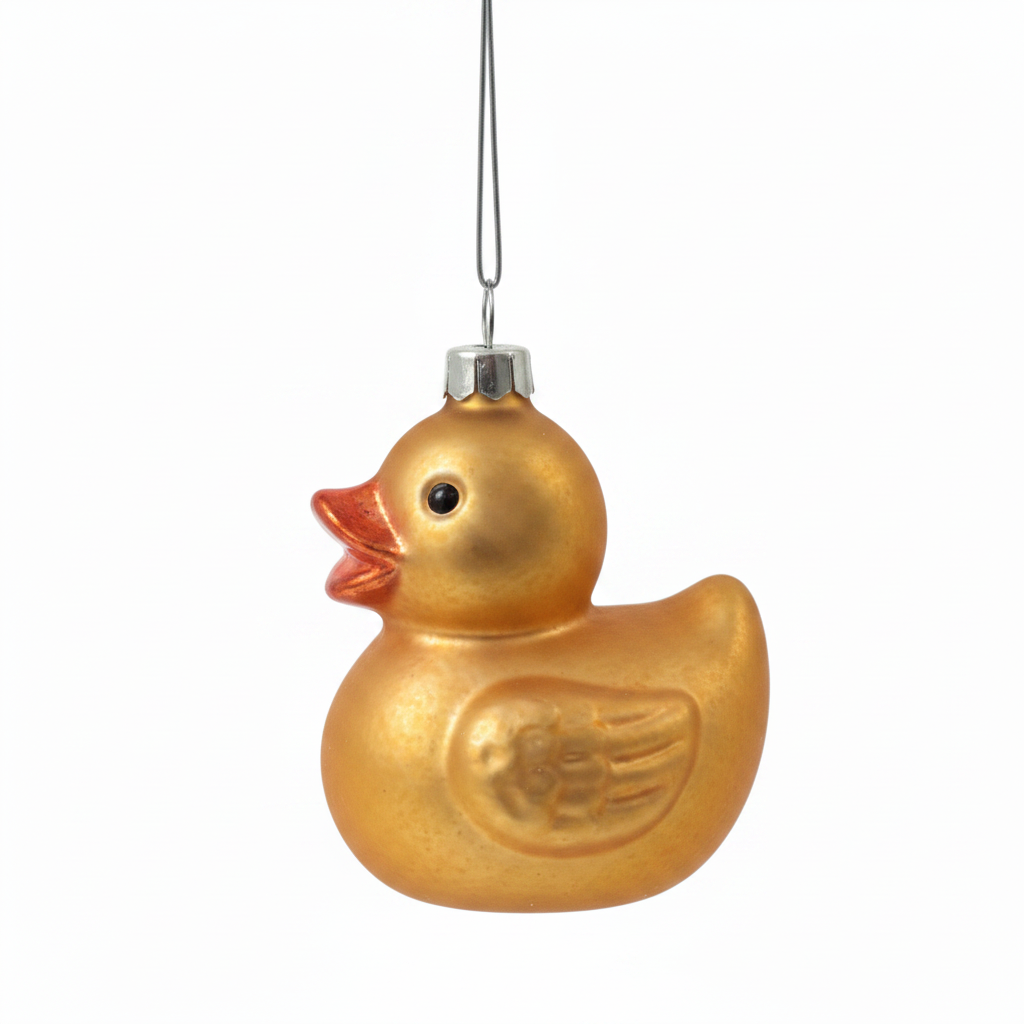 Glass Rubber Duck Ornament
