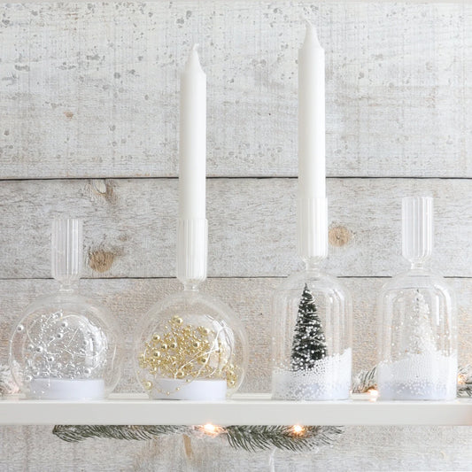 Glass Ornament Taper Holder