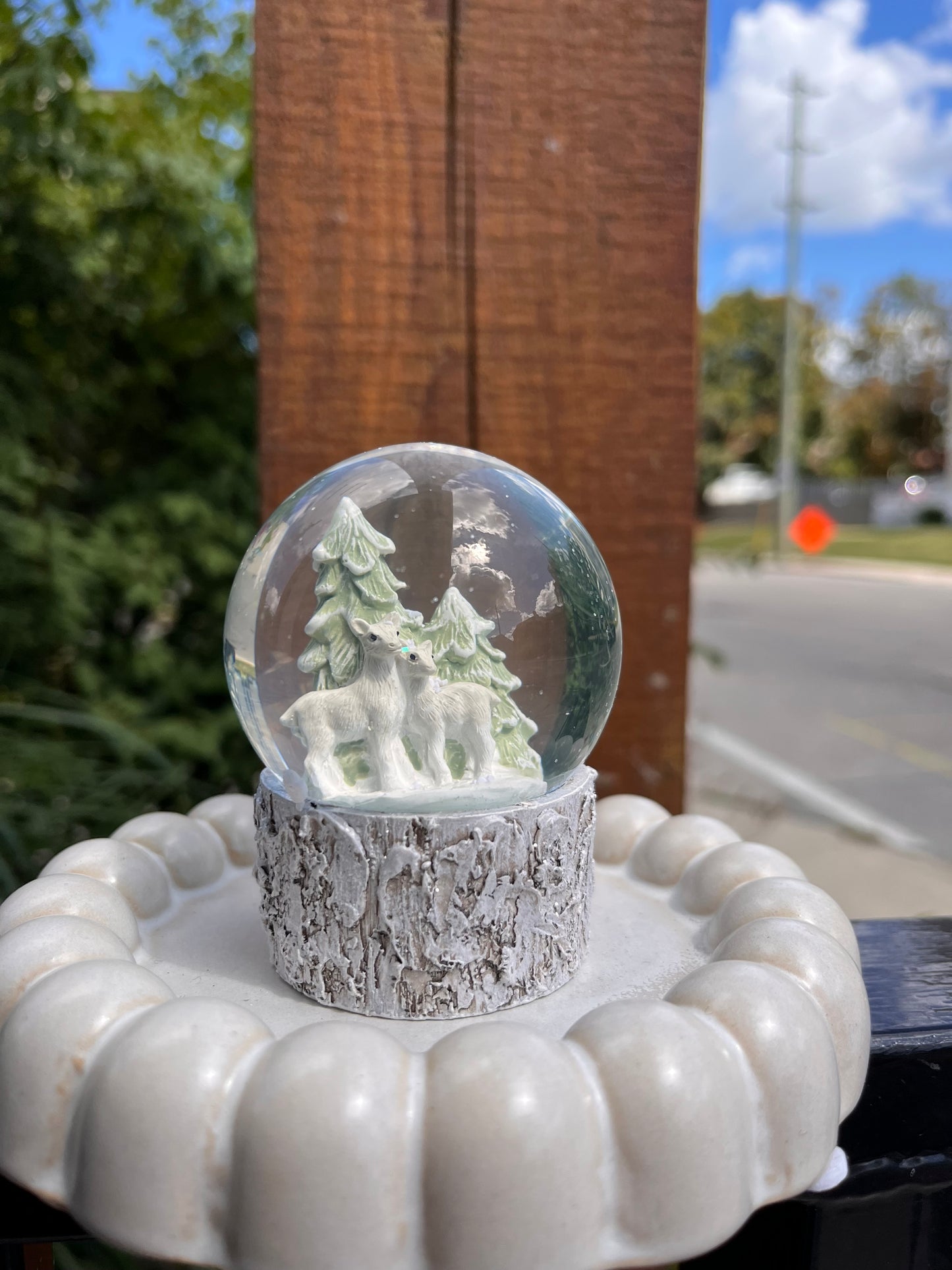 Deer & Tree Snow Globe