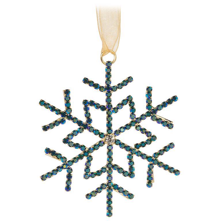 Jewelled Snowflake Ornament Turquoise