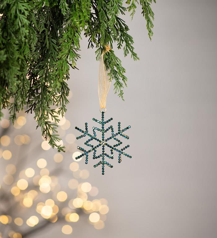 Jewelled Snowflake Ornament Turquoise