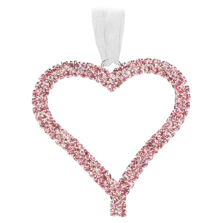 Jewelled Pink Heart Ornament