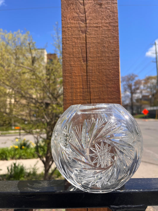 Vintage Crystal Etched Bowl