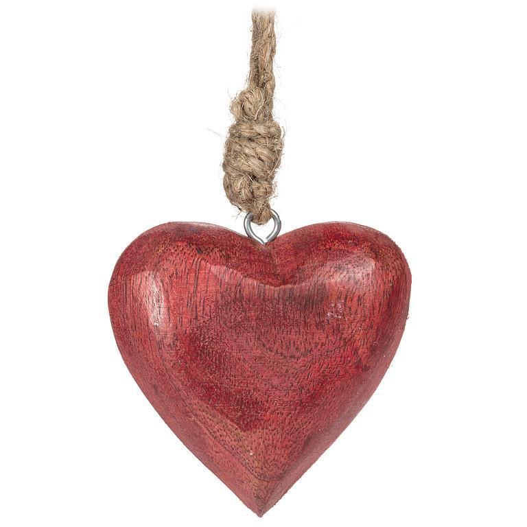 Wooden Puffy Heart Ornament