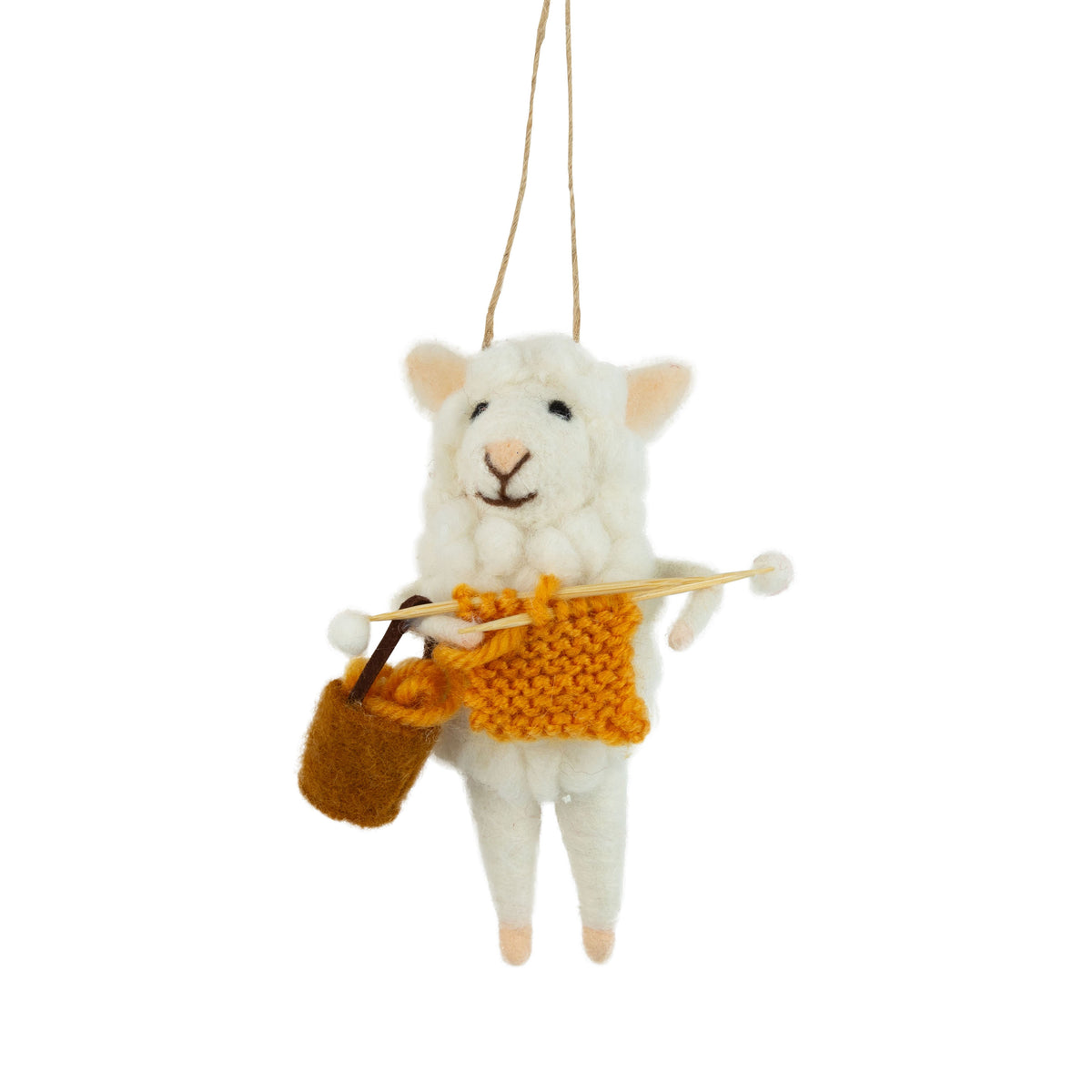 Felt Sheep Yellow Jacket Knitting