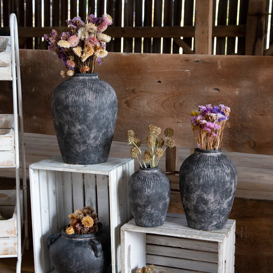 Black Large Terracotta Vase