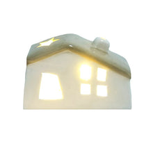 Load image into Gallery viewer, Ceramic White &amp; Gold LED House
