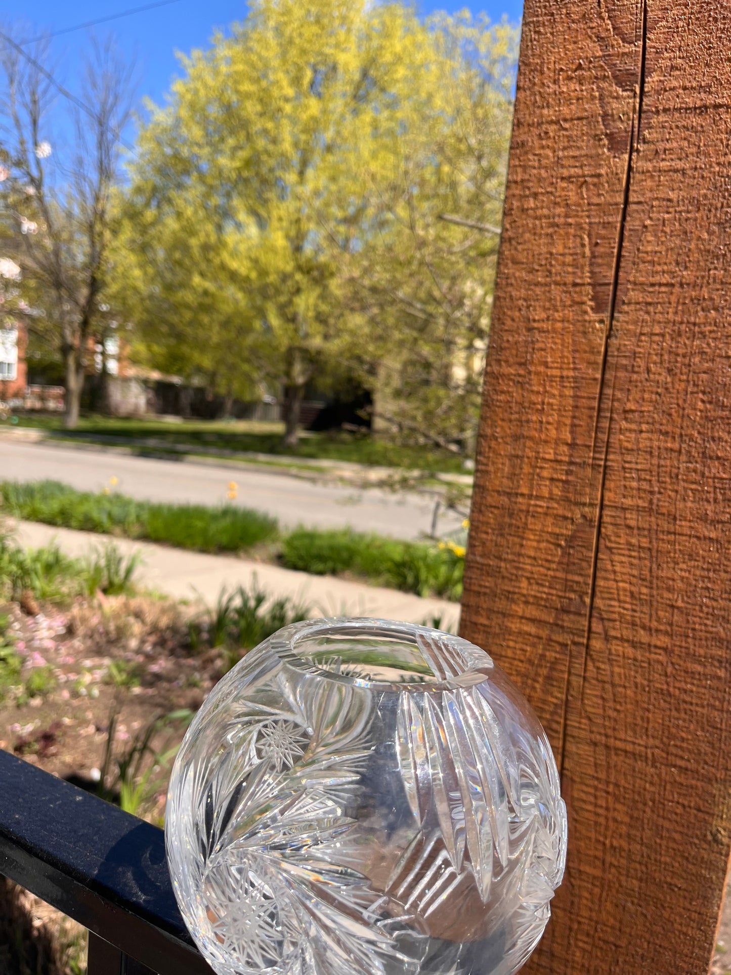 Vintage Crystal Etched Bowl