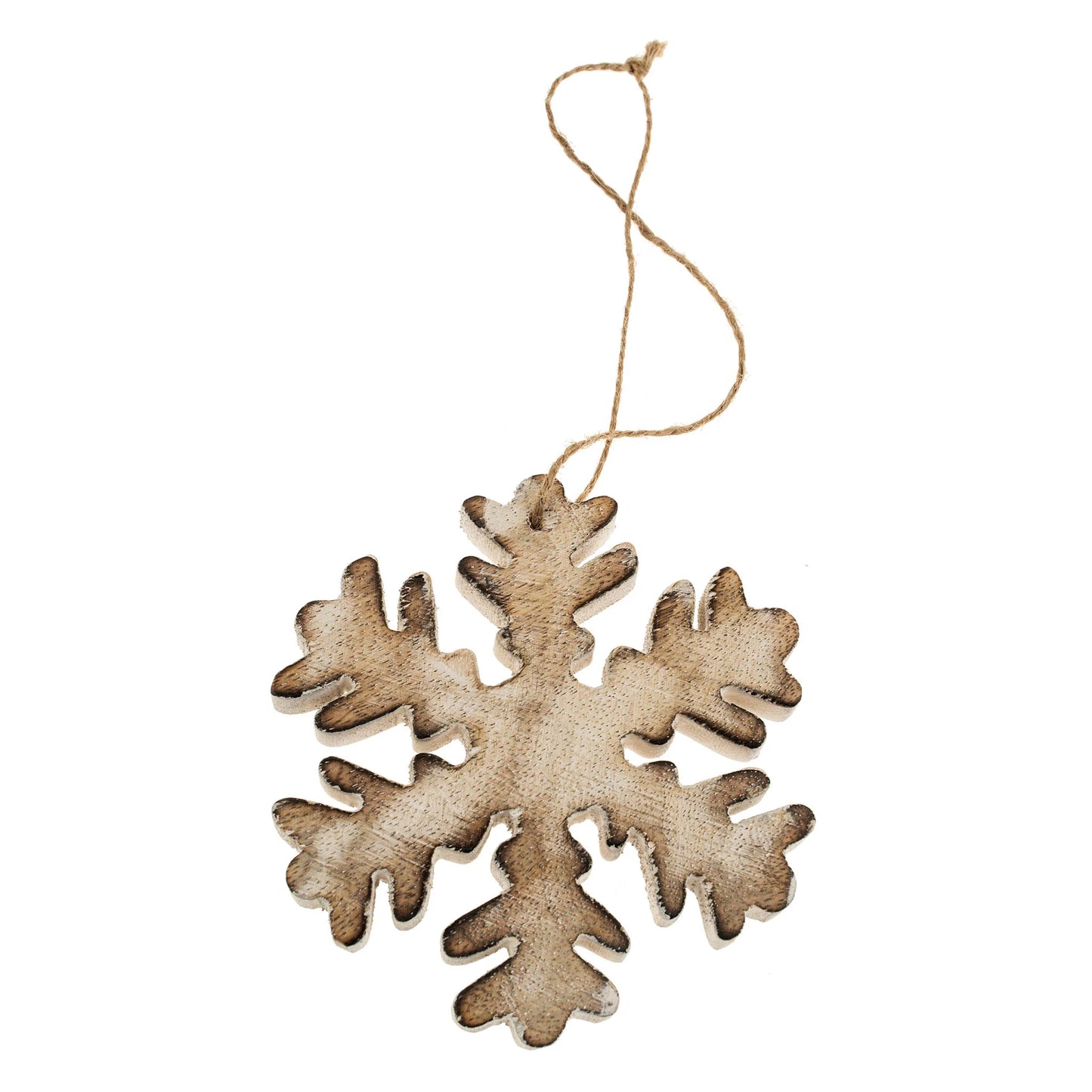 Thick Wooden Snowflake Ornament