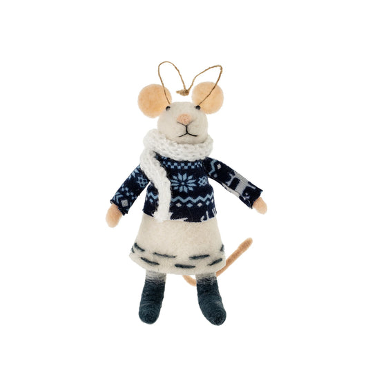 Icelandic Isla Felted Mouse Ornament