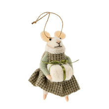 Load image into Gallery viewer, Wintergreen Willa Felted Mouse Ornament
