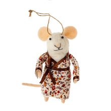 Load image into Gallery viewer, Pyjama Patty  Felted Mouse Ornament
