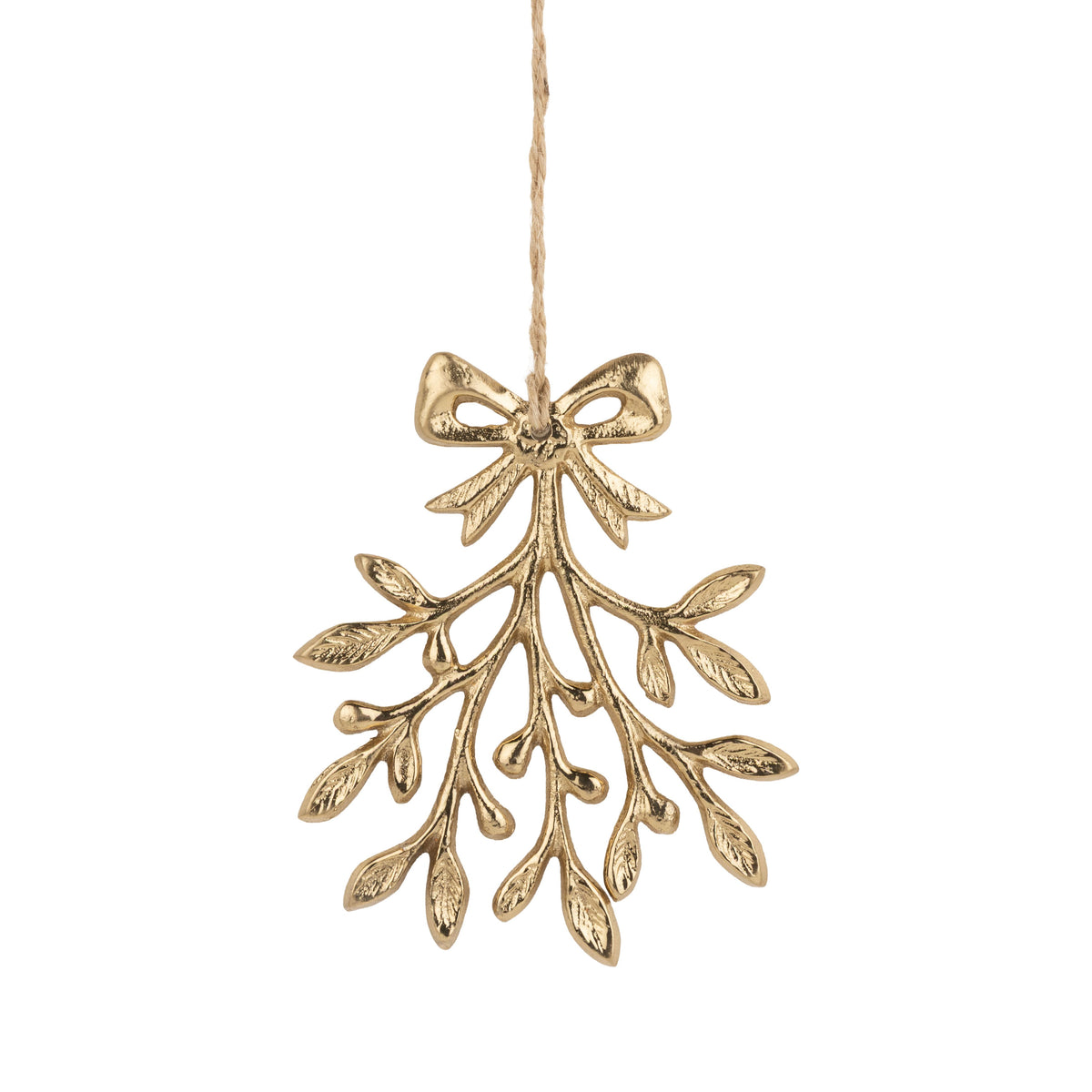 Gold Mistletoe Ornament Metal