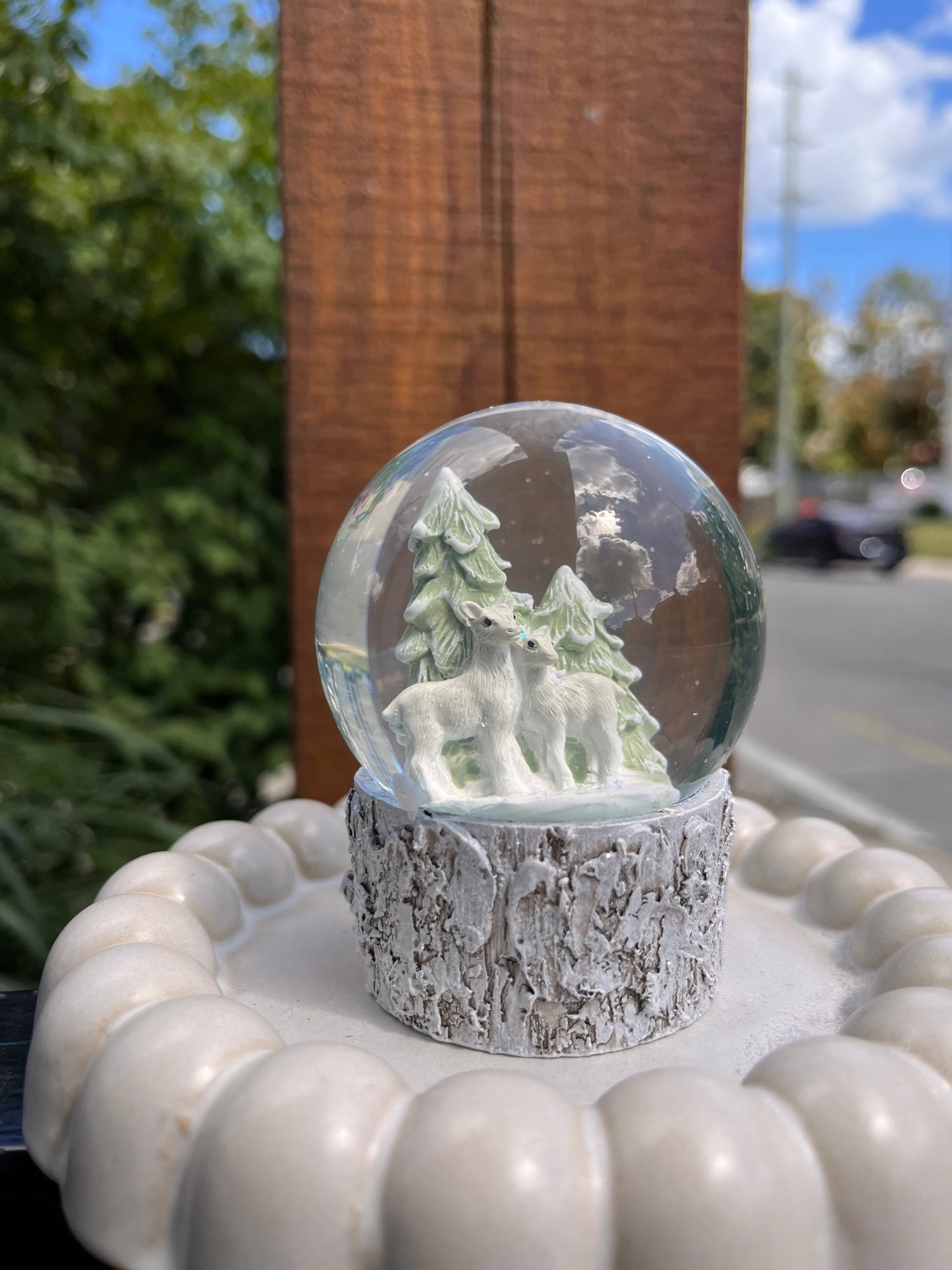 Deer & Tree Snow Globe
