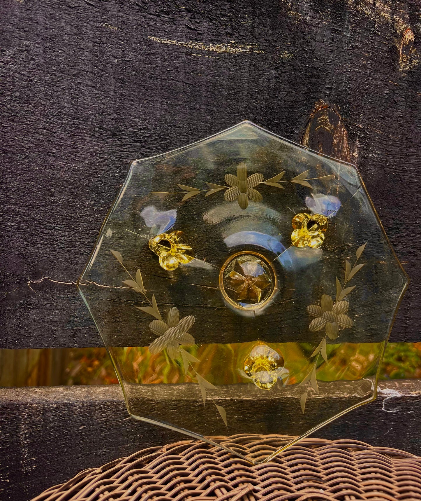 Vintage Yellow Depression Glass Tray