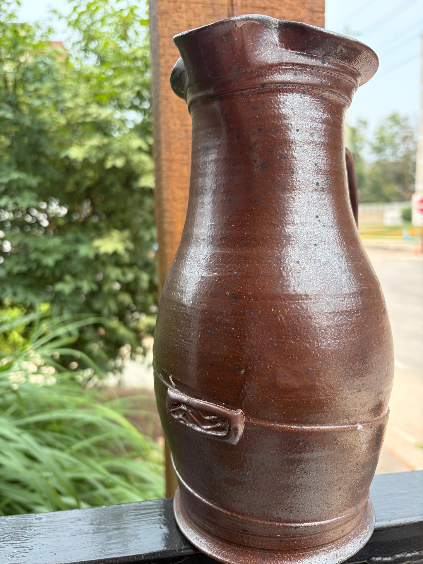 Vintage French Studio Stoneware Pitcher 1950s