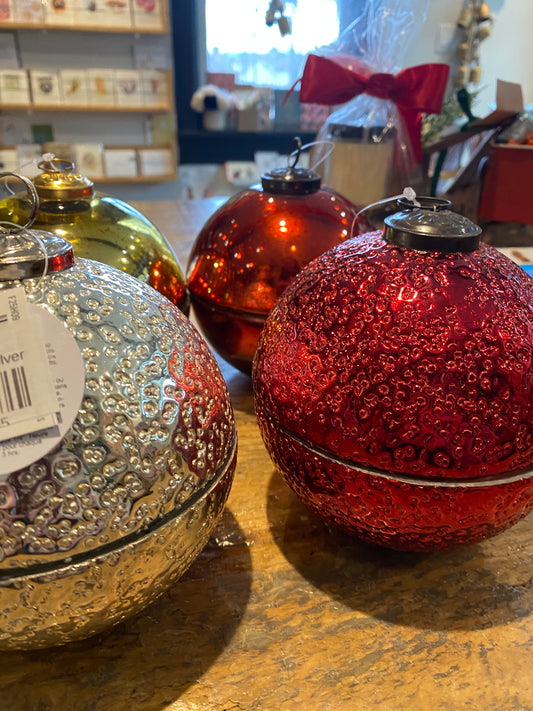 Large Glass Ornament Dish Candles