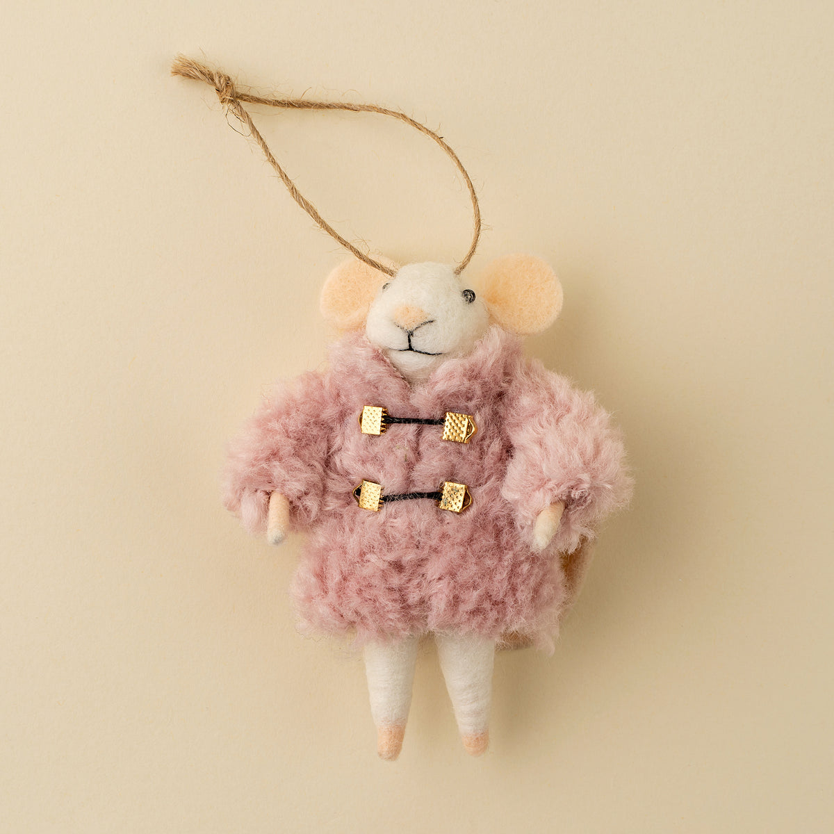 Cozy Clementine Felted Mouse Ornament