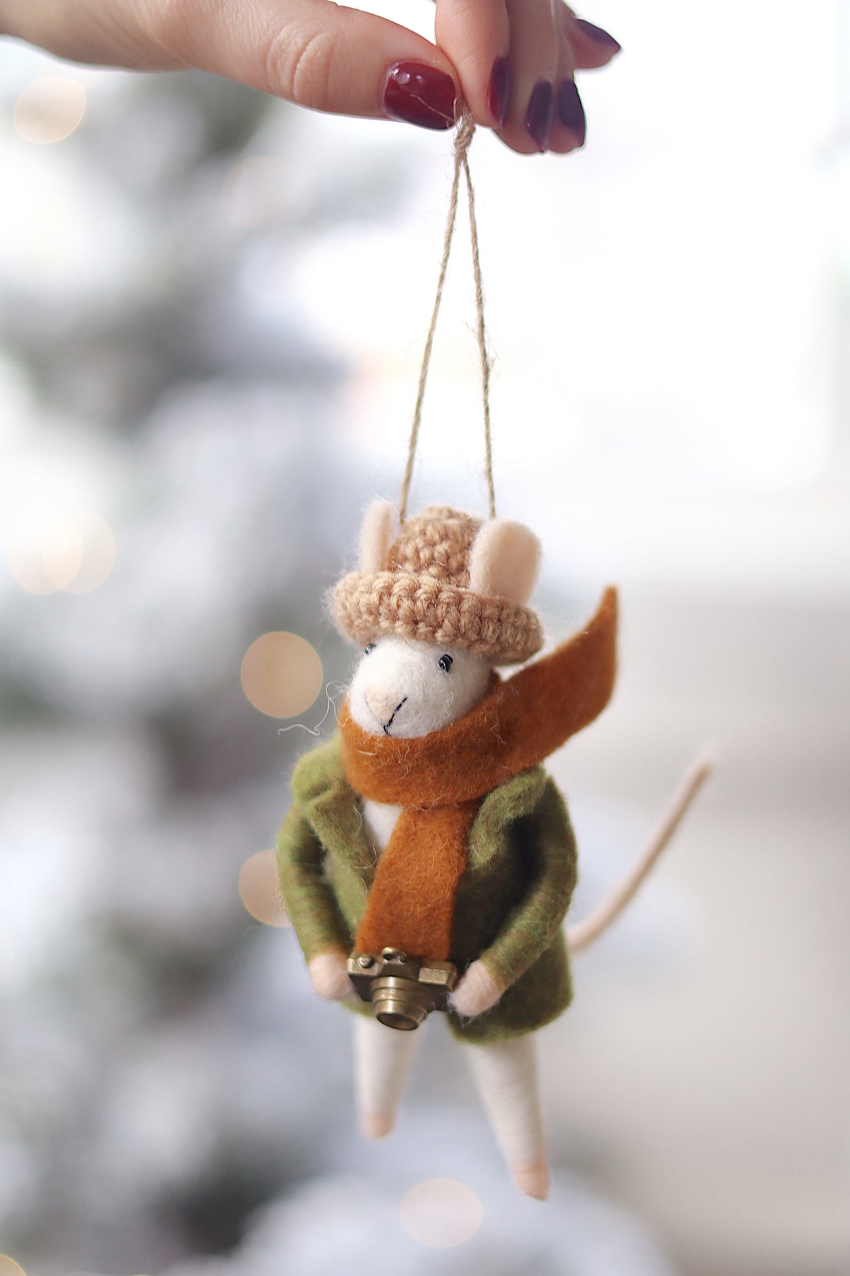 Photographer Philip Felted Mouse Ornament
