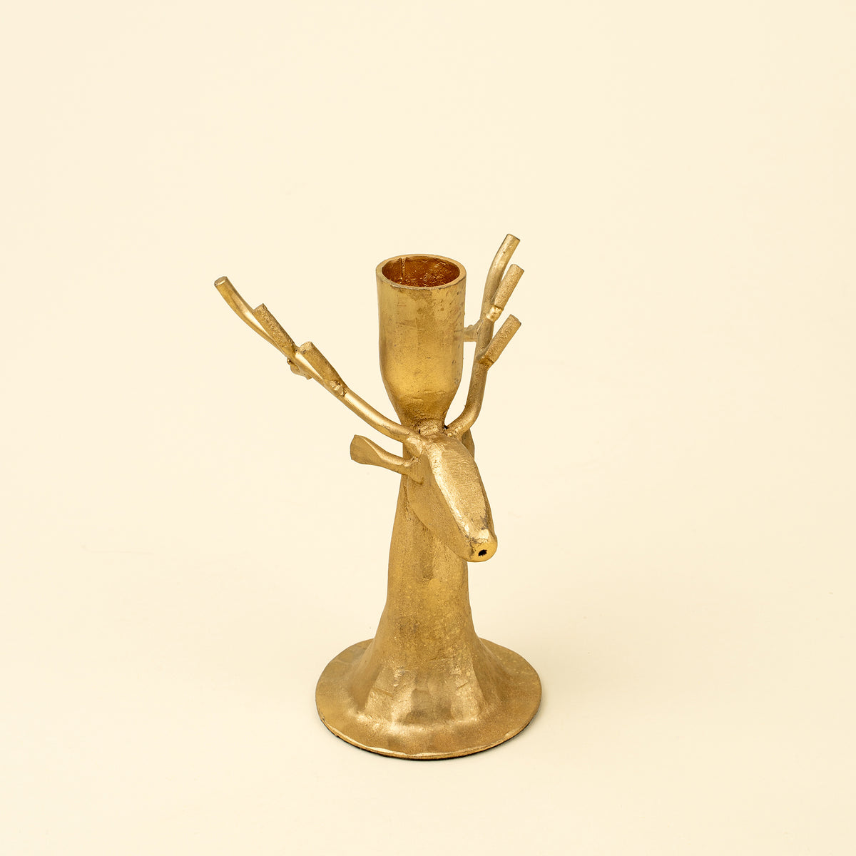 Reindeer Forged Candlesticks