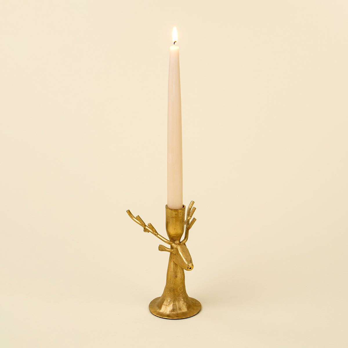 Reindeer Forged Candlesticks