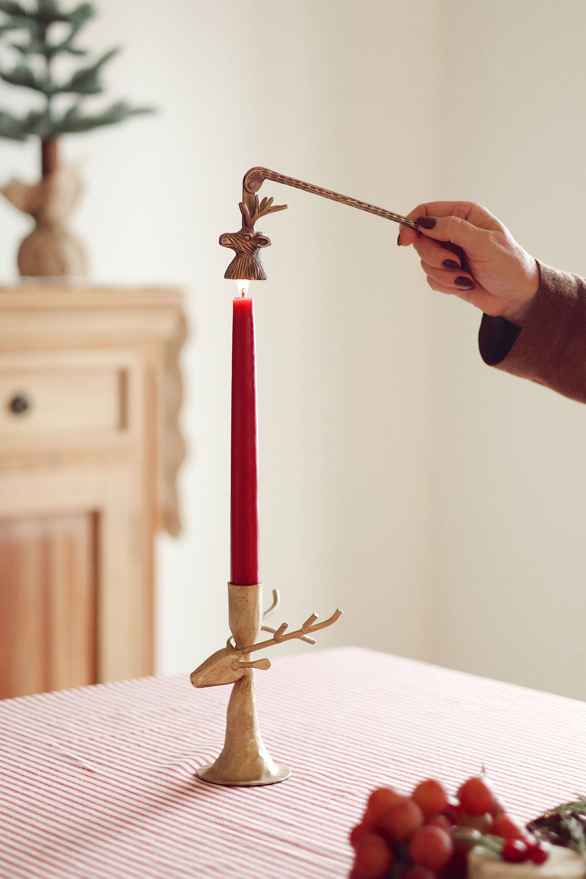 Reindeer Forged Candlesticks