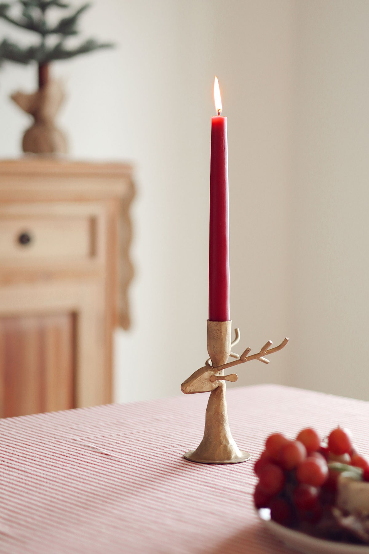 Reindeer Forged Candlesticks