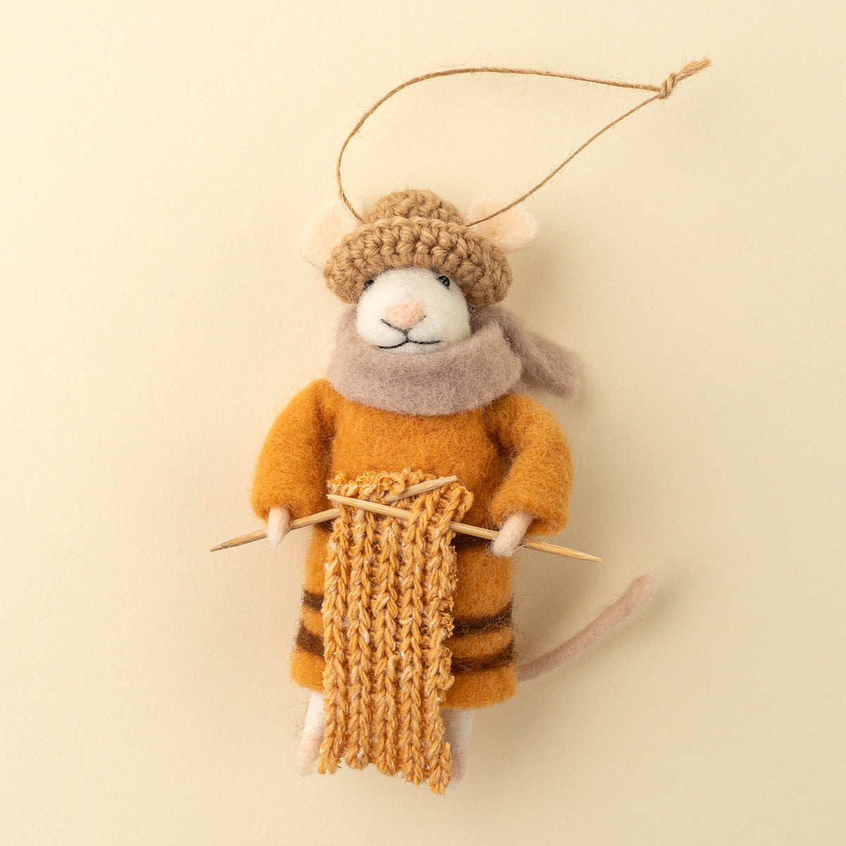 Knitting Nellie Felted Mouse Ornament