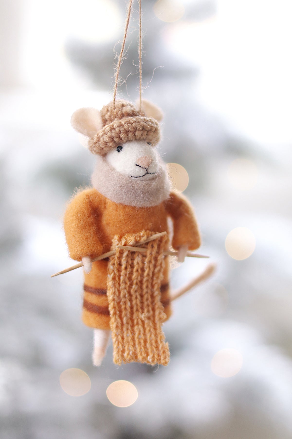 Knitting Nellie Felted Mouse Ornament