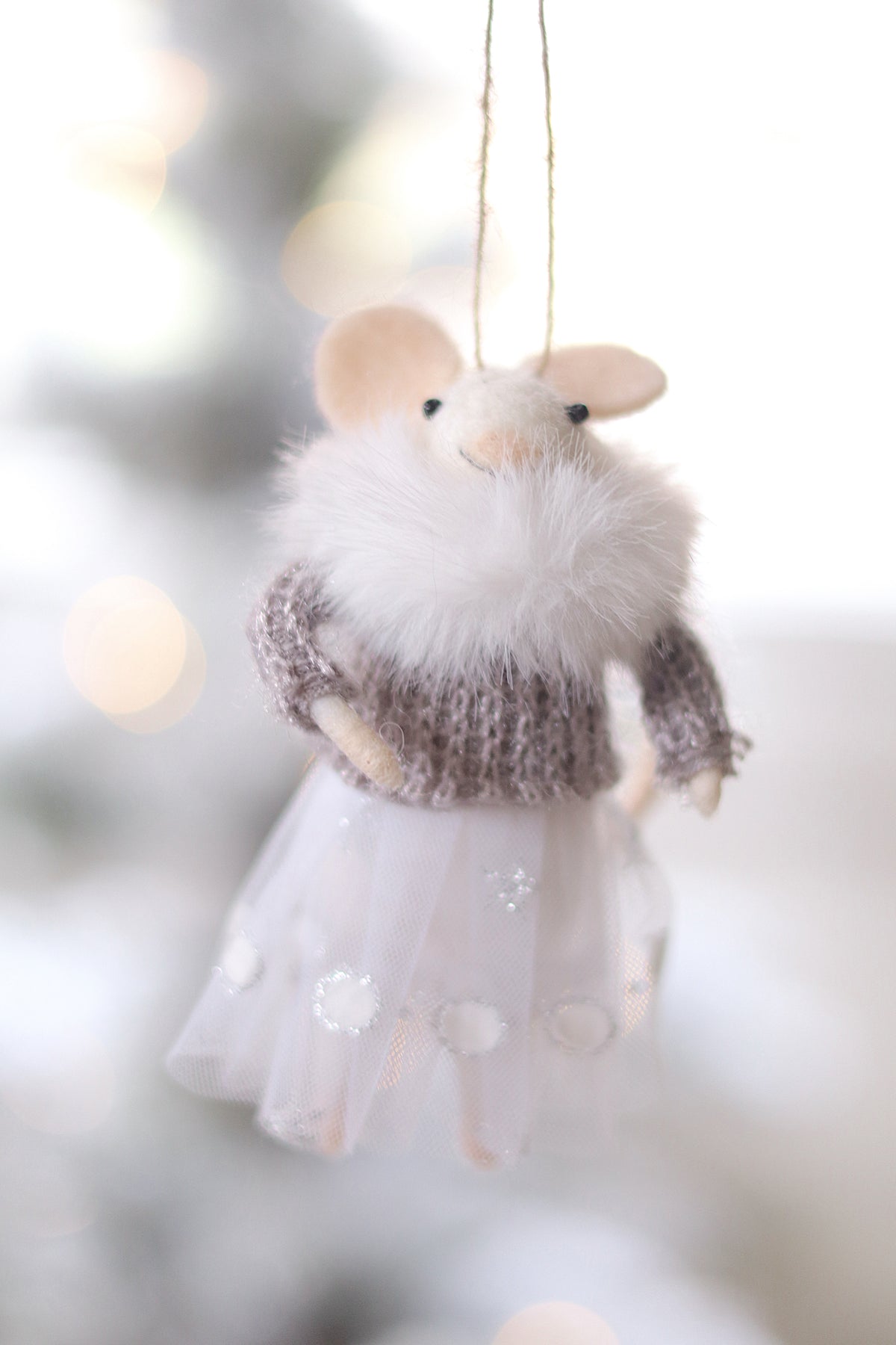 Party Dress Penelope Felted Mouse Ornament