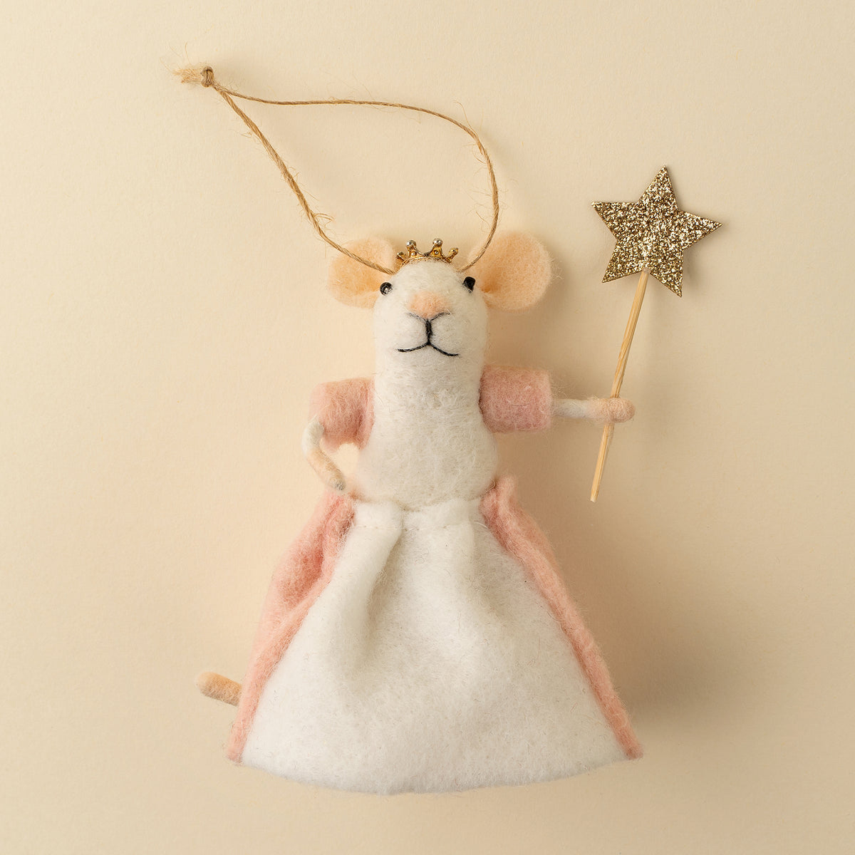 Glinda the Good Mouse Felted Ornament