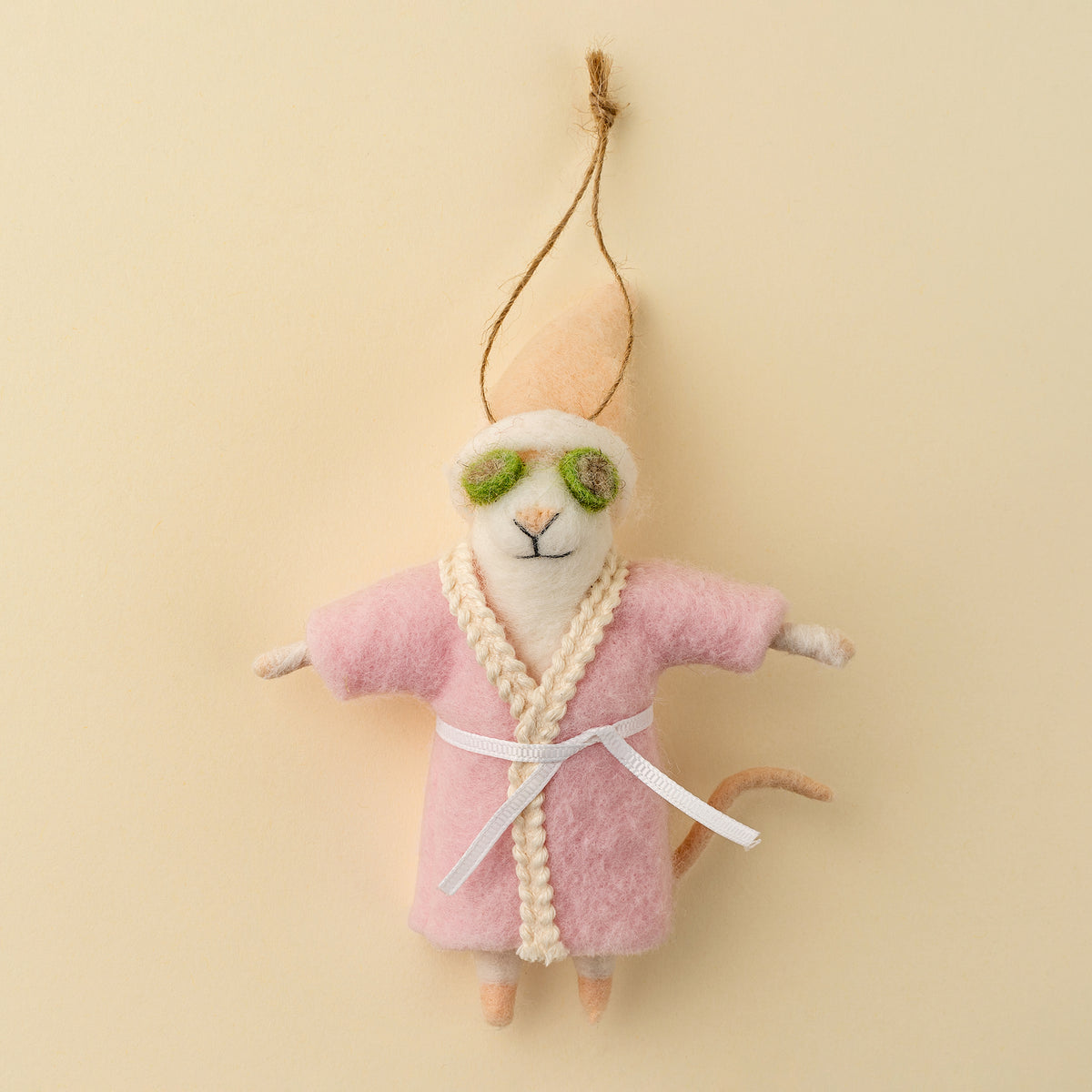 Spa Day Sloane Felted Mouse Ornament