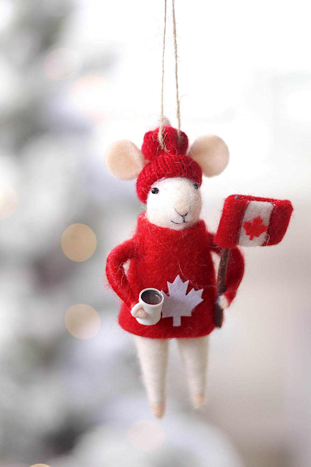Cozy Canuck Felted Mouse Ornament