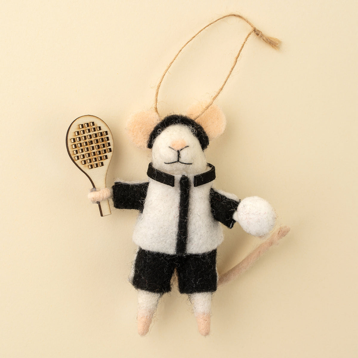 Pickle Ball Percy Felted Mouse Ornament