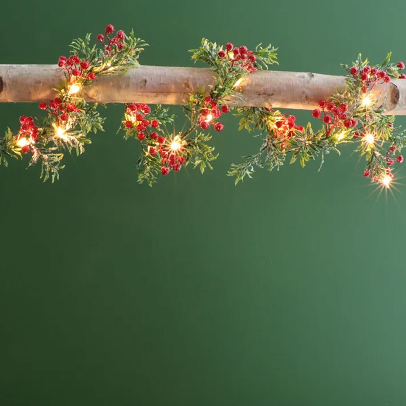 Garland, Red Berry LED