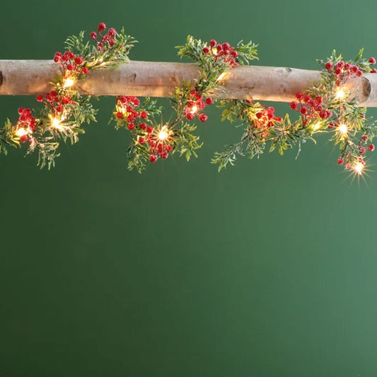 Garland, Red Berry LED