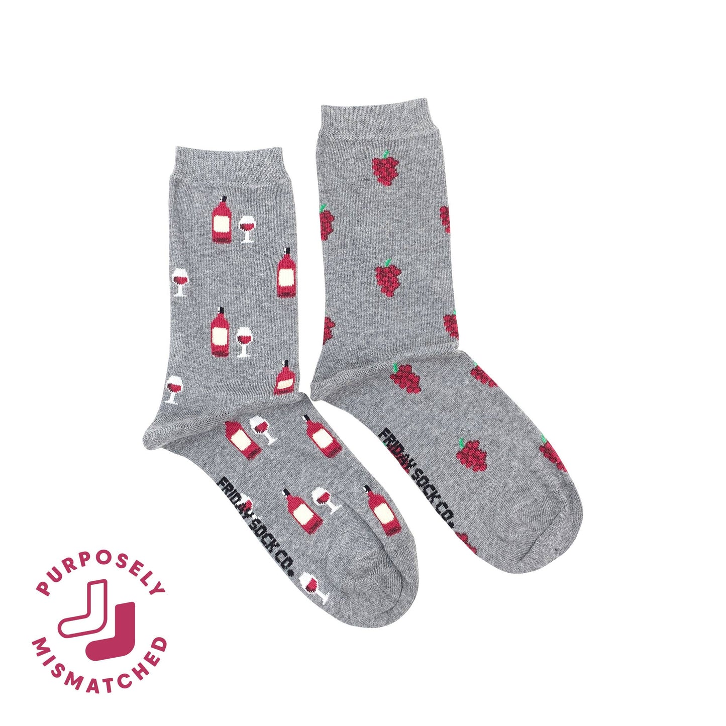 Women's Red Wine & Grapes Socks