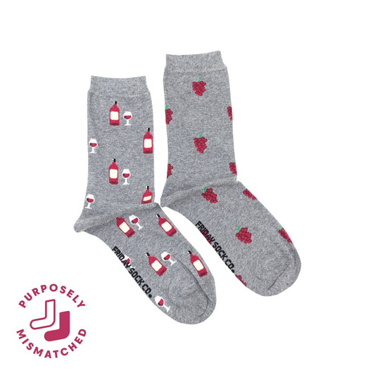 Women's Red Wine & Grapes Socks