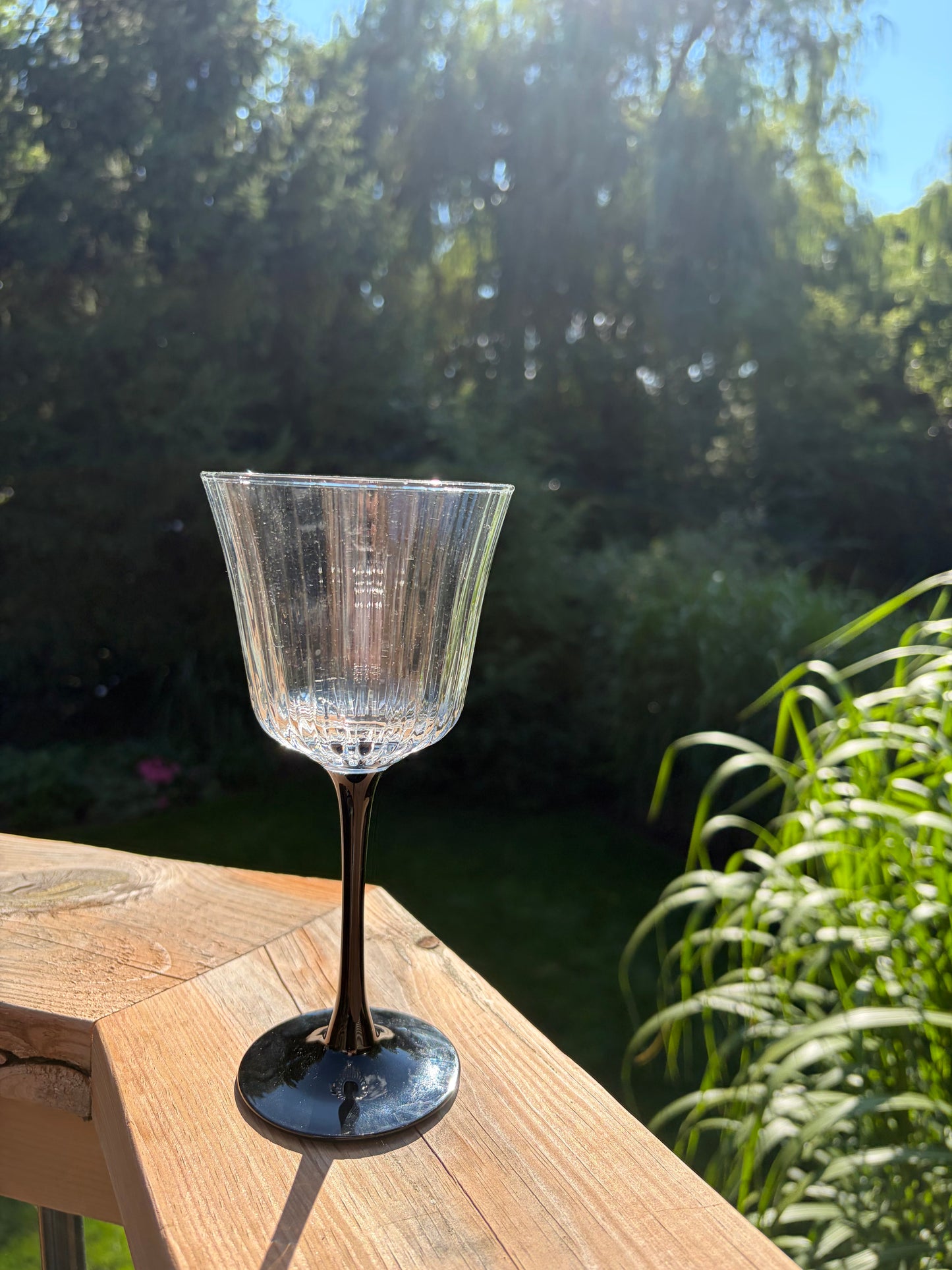 Vintage Luminarc France Optic Panel Wine Glass
