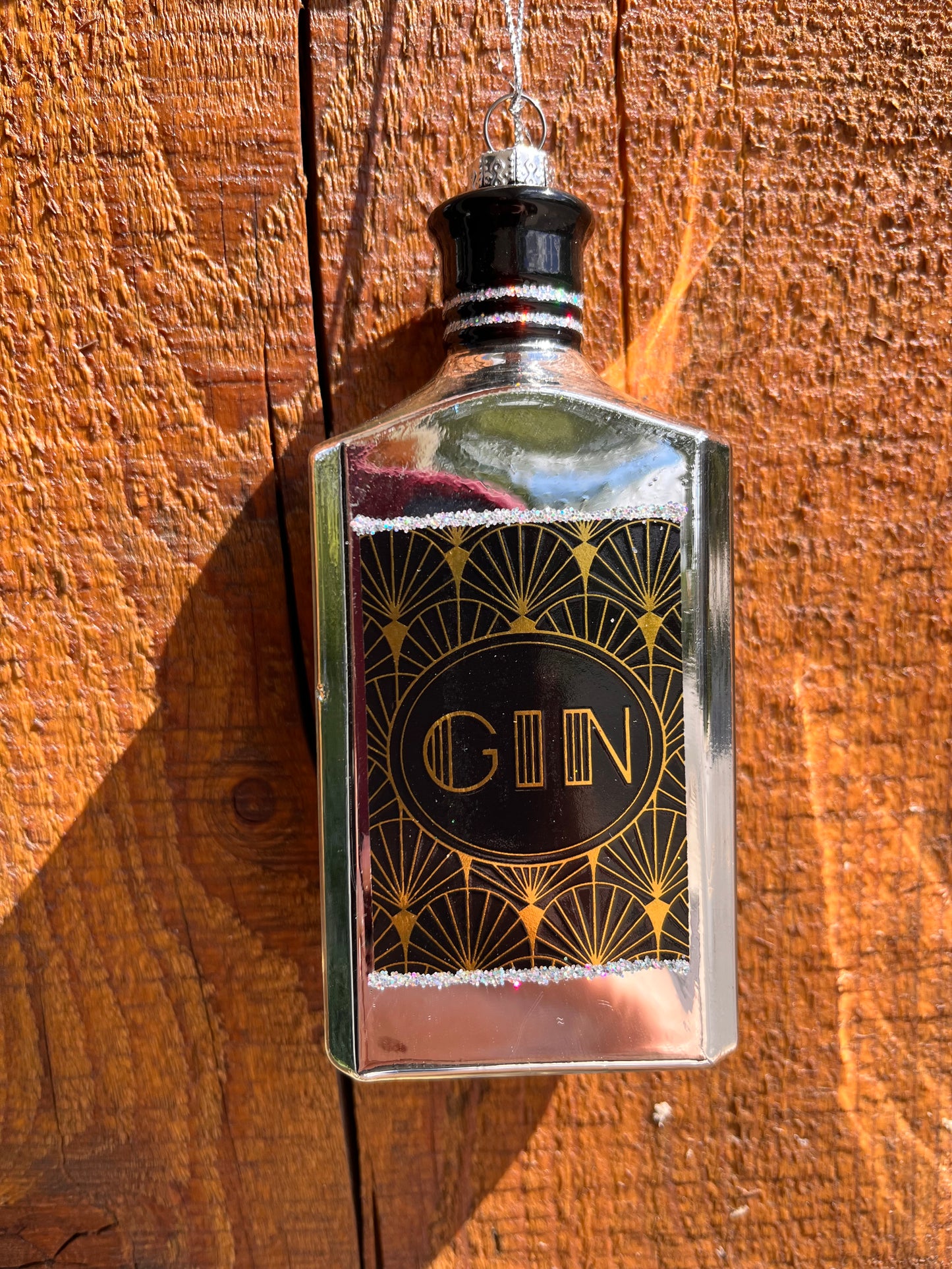 Blown Glass Gin bottle Ornament
