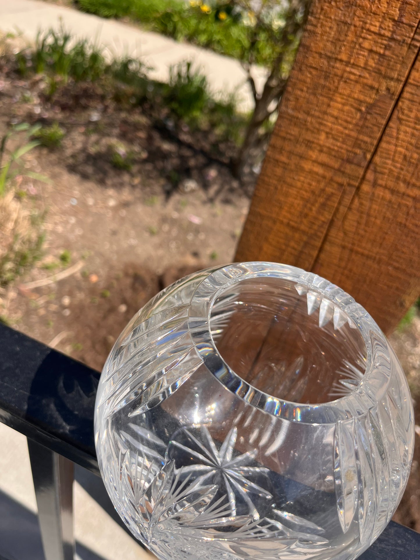 Vintage Crystal Etched Bowl