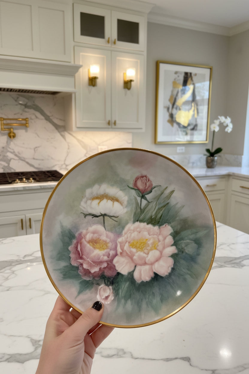 Vintage Floral Painted Plates