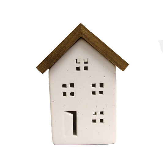 LED House - ceramic and wood
