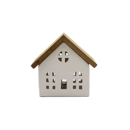 LED House - ceramic and wood