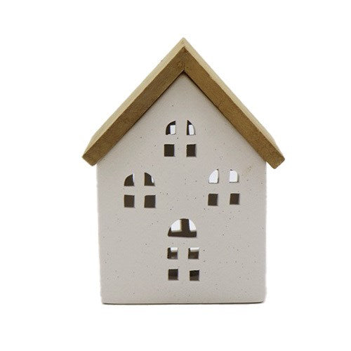 LED House - ceramic and wood
