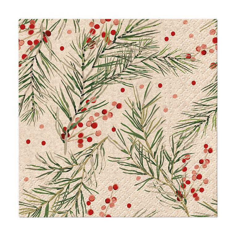 Holly Cocktail Napkins
