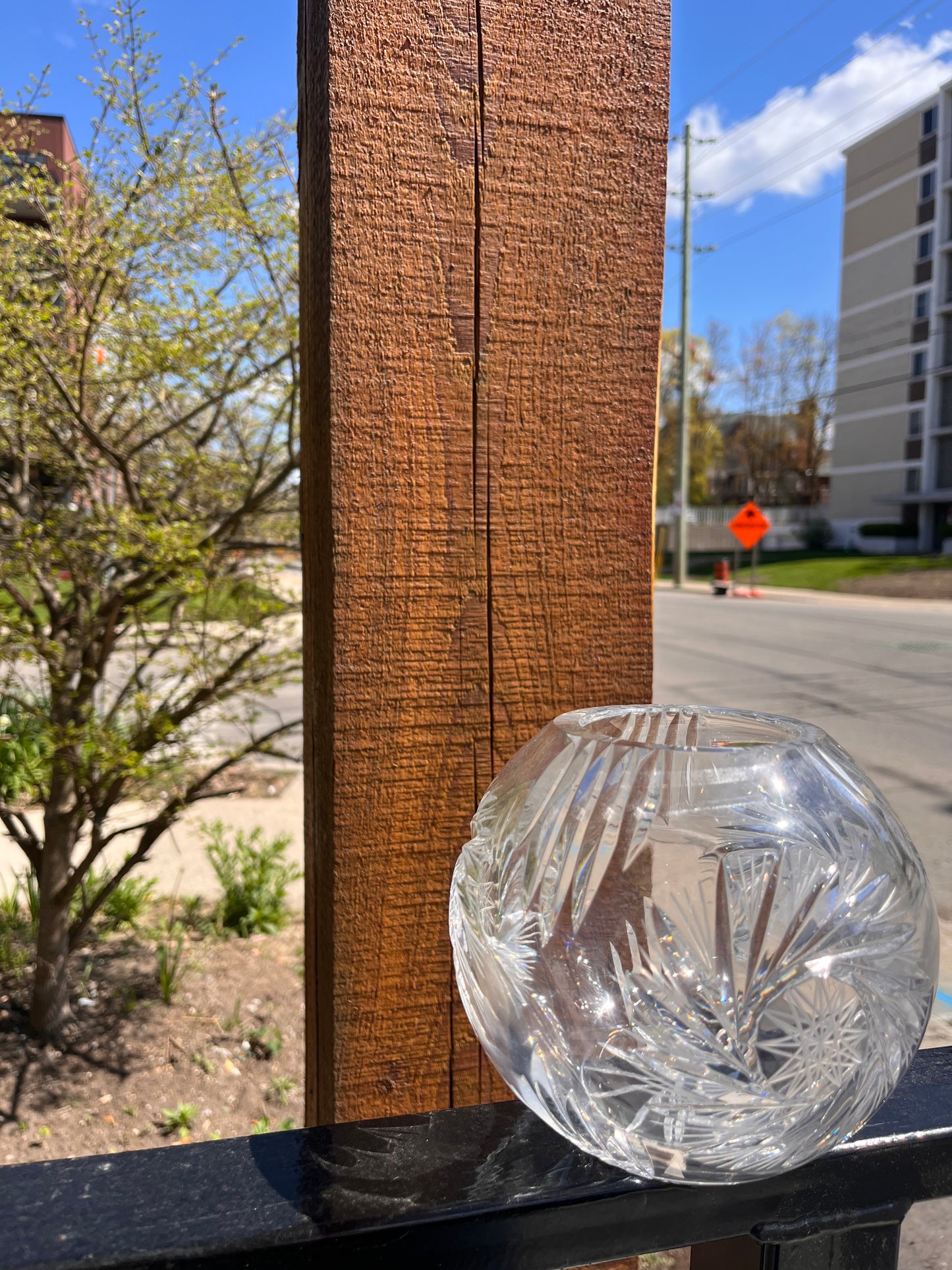 Vintage Crystal Etched Bowl
