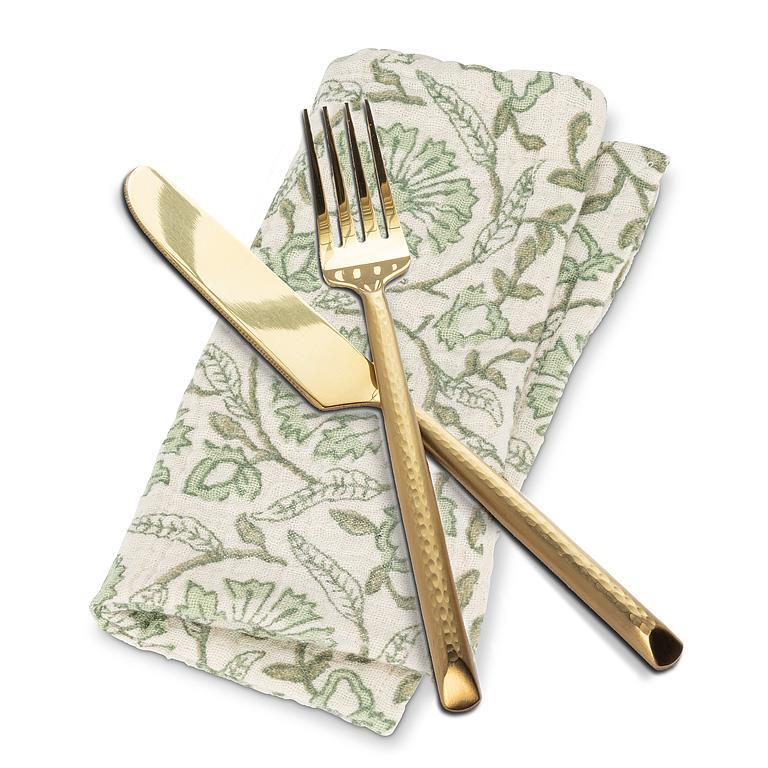 Green Cotton Floral Napkins